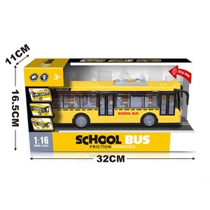 <span class=keywords><strong>Bus</strong></span> scolaire jaune à friction Jacko Toys 1/16, jouet en plastique pour enfants avec lumières, sons et portes ouvrantes, vente en gros - Product Image 4