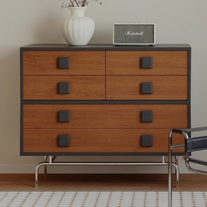 Vintage Style Solid Wood Chest Of <b>Drawers</b> Modern Minimalist Storage Cabinet For Living Room <b>Small</b> Apartment Retro Design - Product Image 1