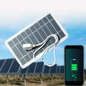 热销新品2W5V太阳能电池充电光伏板带USB输出户外手机移动电源
