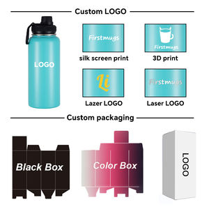 Botella de Agua Deportiva de Acero Inoxidable Aislada de 1 Litro y 32 Onzas con Logotipo Personalizado, con Asa y Tapa, a Prueba de Fugas, Libre de BPA - Product Image 4