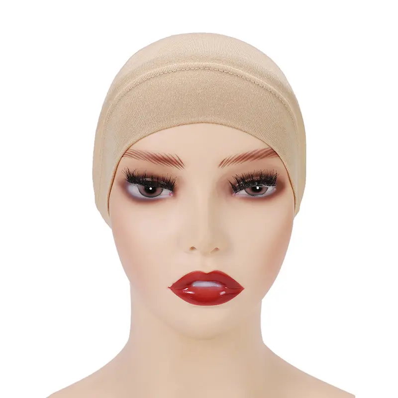 2023 Hot Selling Muslim Women Arabian Scarf Beanie Multifunctional Plain Color Inner Hijab Cap