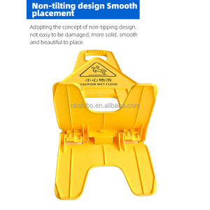لافتة أرضية قابلة للطي صفراء اللون، حامل لافتات للتنظيف والسلامة والتحذير من عدم وقوف السيارات، لافتة بلاستيكية قابلة للطي من الجانبين على شكل مثلث - Product Image 4