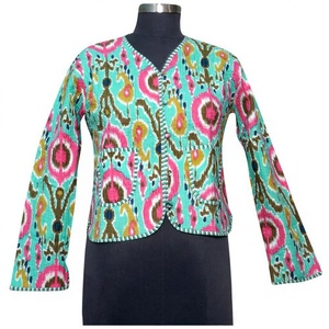 Veste matelassée réversible tissée pour femme, col en V, manches longues, motif patchwork, mode printemps, vêtement d'extérieur - Product Image 1