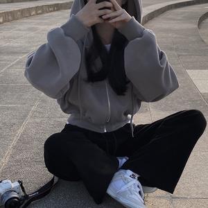 Sudadera con Capucha de Felpa 100% Algodón, Tejida, Otoñal, Ecológica, Transpirable, Lisa, Vintage, de Doble Capa, Personalizable para Hombre - Product Image 1