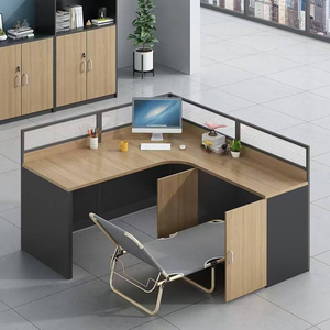 Piano Tavolo in <span class=keywords><strong>MFC</strong></span> Spesso 25mm, Postazione di Lavoro Modulare a L con Cassetti, Ergonomica e Personalizzabile per Uso Commerciale e Ufficio, in Alluminio - Product Image 2