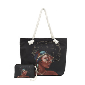 <span class=keywords><strong>Sac</strong></span> fourre-tout en toile noire grande capacité pour femme, couleur unie, avec fermeture éclair, <span class=keywords><strong>sac</strong></span> à bandoulière tressé portable – Cool Art - Product Image 2