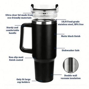 Offre Spéciale : Gobelets Isothermes en Acier Inoxydable à Double Paroi, Vente en Gros, Gobelet de 40 oz avec Poignée pour Voiture - Product Image 3