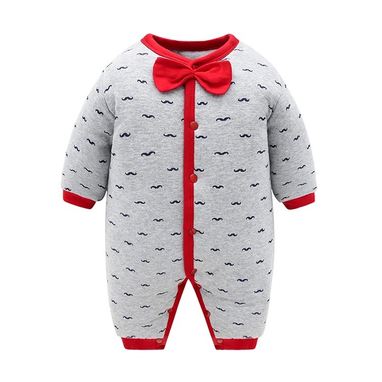Gray red bow tie quilted