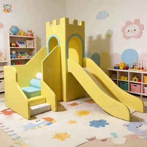 Équipement de terrain de jeu intérieur personnalisé pour enfants, couleurs vives, maisonnette de jeu pour enfants, ensemble de jeux souples avec toboggan pour crèche - Product Image 2