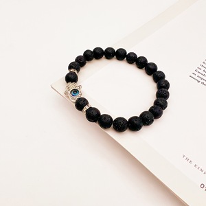 Bracelet élastique en pierres naturelles avec breloque œil porte-bonheur, cadeau unisexe, bijoux style Yiwu 1 2 3 4 - Product Image 2