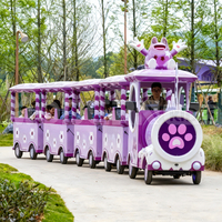 Train électrique sans rails pour enfants, équipement de divertissement pour aire de jeux avec écran de jeu vidéo