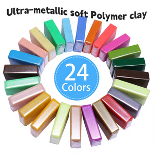 Bview Ensemble d'argile polymère métallique écologique 24 couleurs argile à <span class=keywords><strong>modeler</strong></span> réutilisable pour les enfants - Product Image 4
