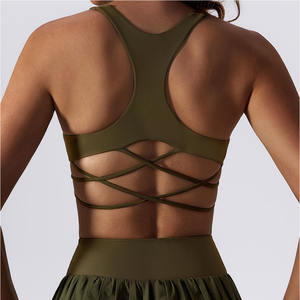 Lcool جديد تنفس تشغيل اللياقة البدنية الرياضة حمالة الصدر والتنس التنورات الجري مجموعات الرياضة Skort <span class=keywords><strong>2</strong></span> قطعة مجموعات التنورات ارتداء التنس - Product Image 3