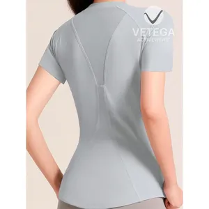 Camiseta Deportiva Vetega Suave y Transpirable con Logotipo Estampado en la Parte Delantera, Unisex, Corte Regular, Manga Corta, Cuello Redondo, Tejido de Punto, Azul C - Product Image 5