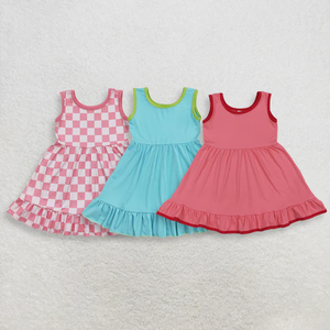 เด็กผู้หญิง เด็กเล็ก ชุดเดรสแขนกุดยาวถึงเข่า เสื้อผ้าฤดูร้อน - Product Image 1