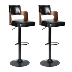 Modern Steady Adjustable <b>Swivel</b> Metal <b>Bar</b> <b>Stools</b> PU Leather Back Footrest Counter Height Dining Hotel Living Outdoor Workshop - Product Image 1