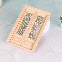 1:12 Model Furnitur Miniatur Rumah Boneka Kayu DIY Mainan Dekorasi Aksesoris Pintu Layar
