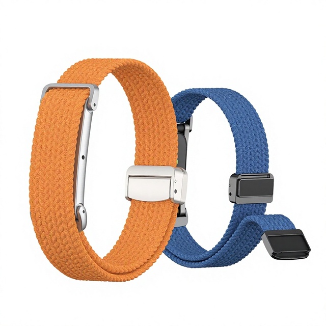 Elastic Braided Watch Band for Fitbit Air Woven Nylon Magnetic Clasp Stepless Adjustment Breathable Sport Strap