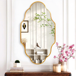 <span class=keywords><strong>Espejo</strong></span> de Pared Ecológico con Marco de Aluminio Dorado Personalizado, Diseño Festoneado, 4mm de Grosor, Decoración Sofisticada, Estilo Europeo Art Deco - Product Image 1