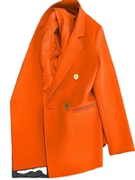 Veste de Costume Femme Chic et Élégante à Double Boutonnage, Tissée Unie, Anti-Plis, Col en V, Idéale Printemps-Automne pour le Bureau et les Occasions Formelles