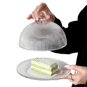 Ins alta calidad grabado transparente pastel postre fruta fiesta plato <span class=keywords><strong>para</strong></span> servir plato <span class=keywords><strong>de</strong></span> vidrio <span class=keywords><strong>para</strong></span> servir plato <span class=keywords><strong>de</strong></span> pastel <span class=keywords><strong>de</strong></span> vidrio con cubierta <span class=keywords><strong>de</strong></span> vidrio - Product Image 5