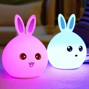 Lampe led en forme de <span class=keywords><strong>lapin</strong></span> avec capteur tactile, lumière changeante entre 7 couleurs, luminaire décoratif d'intérieur, idéal pour la chambre d'un bébé - Product Image 3