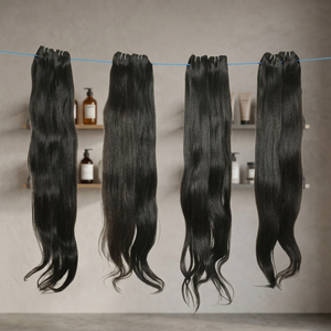 Vente en gros d'extensions de cheveux indiens vierges naturels non traités à double trame droite style de cheveux Remy vague d'eau profonde - Product Image 1