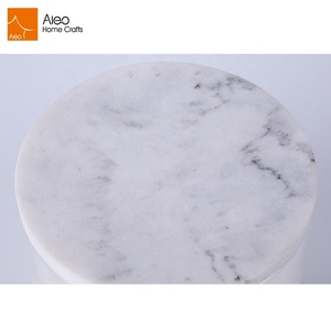 Mejor Precio de fábrica en venta <span class=keywords><strong>casa</strong></span> decorativa esmerilado claro blanco frasco de vidrio vela con polyresin mármol tapa - Product Image 4