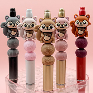 Cl Squirrel <b>Lipstick</b> With 3D Animal Cap Food Grade Silicone Beads Nourishing Makeup For Women - Product Image 1