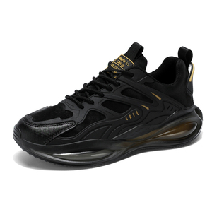 Zapatillas Deportivas para Hombre, para Todas las Temporadas, de Corte Bajo, para Correr, con Detalles en Negro y Dorado, Cómodas, con Cordones, Suela de Goma Resistente y Antideslizante - Product Image 1