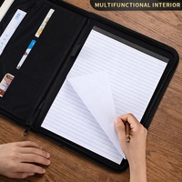 Kunstleder Portfolio Pad folio,A4 Business Leder Professional Pad folio mit Leinwand Interieur, Leder Portfolio für Männer Frauen