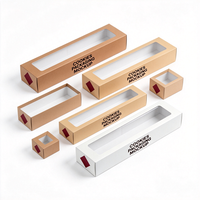 Boîte à biscuits personnalisée en carton blanc de qualité alimentaire avec fenêtre, production en 72h, emballage de boulangerie recyclable