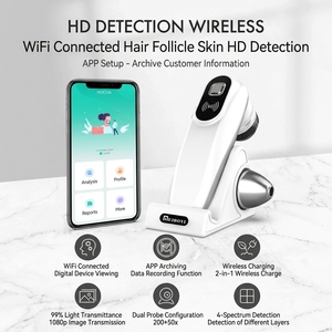 Détecteur de follicules capillaires sans fil, analyseur de cheveux 3-en-1 avec support de base, microscope cutané pour téléphone et tablette, appareil de test des soins capillaires - Product Image 4