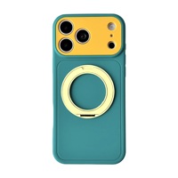 Coque de téléphone magnétique givrée simple avec support rotatif à 360°, en silicone couleur unie, anti-chute pour iPhone 18 17 ProMax