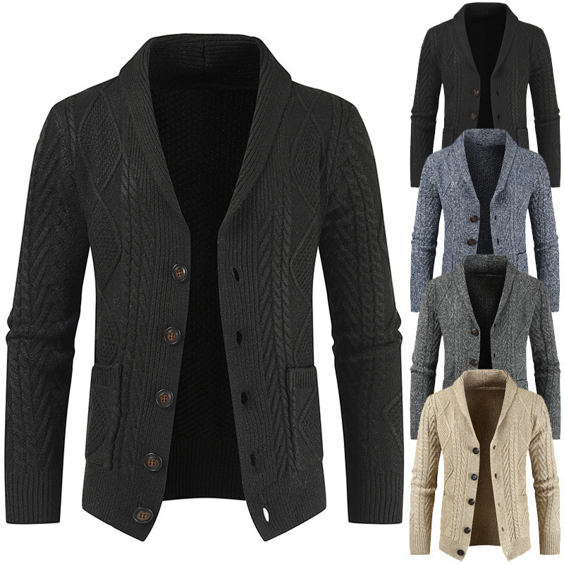 New Solid Color Men Cardigan Sweater Casual Single-Breasted Cardigan Men Spring And Autumn Youth Men's Top