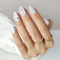 Kit de Faux Ongles Personnalisés en Gel Souple « Nouvelle Peau » Couleur Unie à Coller Courts Gel X
