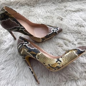 Zapatos de Tacón Alto de 12 cm con Textura de Piel de Cordero Plateada para Mujer, Zapatos de Tacón de Aguja con Punta Puntiaguda, Elegantes, de Boca Poco Profunda, para Fiesta, Boda, Cómodos, Talla 46 - Product Image 1