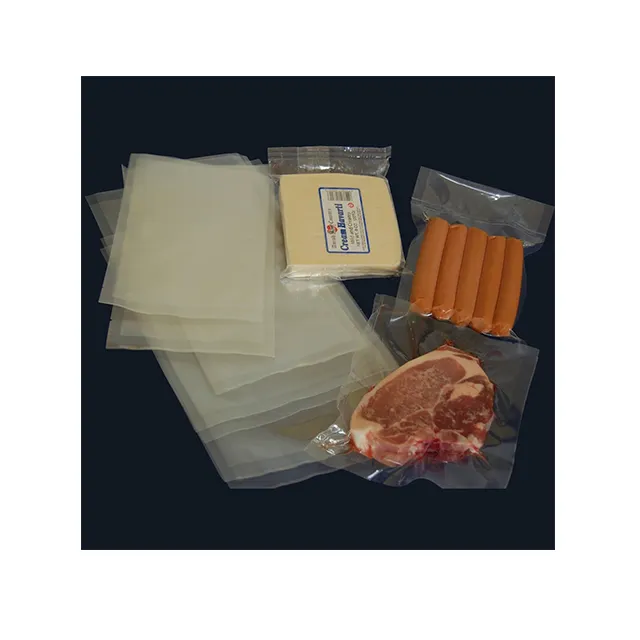 De grado de alimentos en relieve bolsa de vacío para embalaje de carne y marisco salchicha alimentos congelados aperitivos