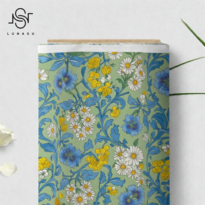 Tela de Algodón Orgánico de Lujo, Ligera, Tejida, con Estampado Digital, de Secado Rápido, Transpirable, con Diseño de Ancla Marina y Flores Pequeñas - Product Image 6
