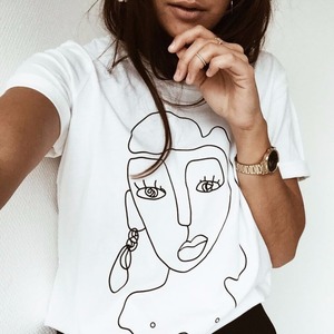 2023 Nuova T-Shirt Casual Harajuku con Stampa <span class=keywords><strong>Love</strong></span> per Donne Magliette Bianche - Product Image 6