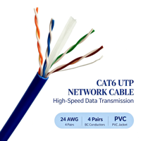 Kabel Ethernet LSZH 23AWG CAT6 UTP Kabel Kecepatan Tinggi Kabel Komunikasi CAT6 Tembaga Murni Kabel Jaringan Komputer CAT 6A/Kabel LAN