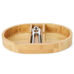 Casse-noix et bol en bambou avec casse-noix en métal en acier inoxydable - Product Image 3