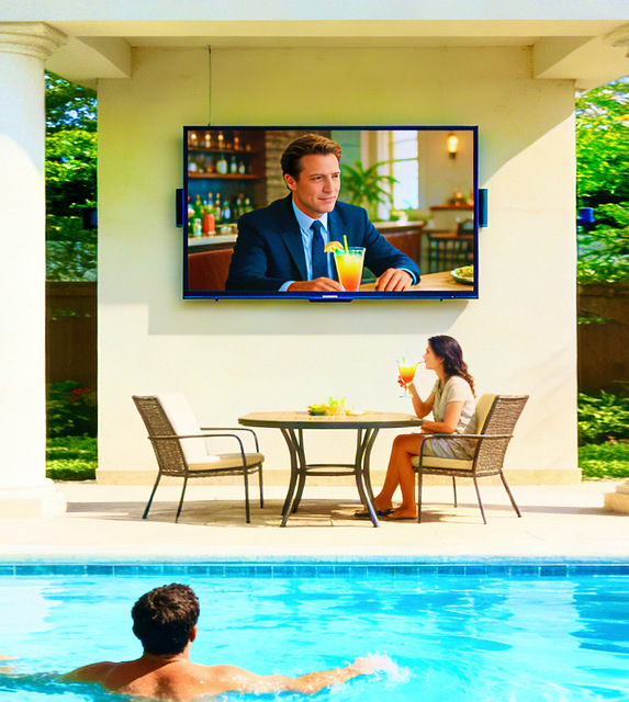 Outdoor Infrared Touch TV Display - High Brightness 5000 Nits Weatherproof Signage for Public Areas ISO Approved