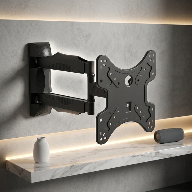 Fixed Wall Mounted TV Bracket with Tilt and Swivel Features Steel Material