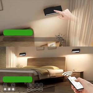 Lampe <span class=keywords><strong>murale</strong></span> LED avec télécommande tactile, batterie rechargeable 2000 mAh, fonctionnement sur piles, 3 températures de couleur, gradation, magnétique, sans fil, 360 degrés - Product Image 2