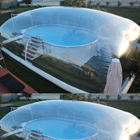 Dôme de piscine gonflable transparent en PVC avec design ballon et arche