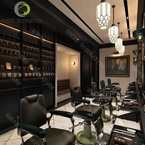 Meubles de salon de coiffure maquillage de coiffure avec armoire de rangement vitrine de salon de coiffure station de miroir pour la coiffure - Product Image 1