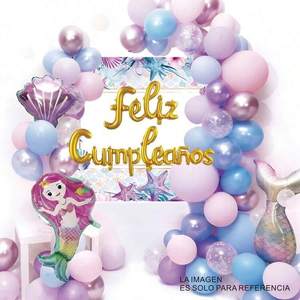 Ensemble de ballons décoratifs Ls, 72 pièces, thème sirène, décoration de fête pour anniversaire d'enfants - Product Image 4