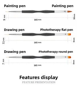 Ensemble de stylos multi-usages pour Nail Art, pinceau de photothérapie, outil de dessin à la Gouache pour la peinture de manucure, 3 pièces - Product Image 6