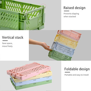 Wholesale Desk Organizer Gift Storage Colorful Collapsible Container <strong>Stackable</strong> Folding Crates Portable Kid Customized <strong>Basket</strong> - Product Image 3